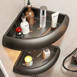 Bathroom Storage Rack, Bathroom Corner Shelf, Space Aluminum Toilet Corner Washbasin Wall-Mounted Bathroom Wall Storage