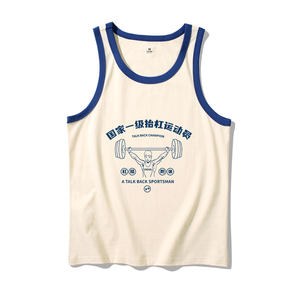 
National trend retro simple and versatile trendy vest for men and women pure cotton loose casual large size summer new vest T-shirt