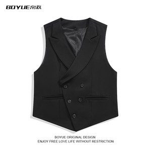 
BOYUE Bo Yue British V-neck slim suit vest simple business casual mature style handsome vest jacket men