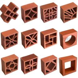 Ancient Southern Fujian Red Brick Flower Window Tiles, Hollow Wall Tiles, Fired Clay Window Tiles, Lattice Tiles, Decorative Restaurant Tiles