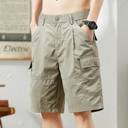 Ice Silk Work Shorts for Men 2026 New Summer Thin Style Loose Mid-Length Pants Trendy Sports Casual Five-Point Shorts