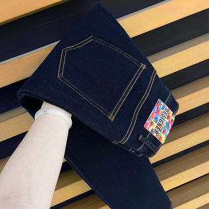 
Red-eared danning/9-point jeans for men/light luxury/four-sided stretch/original navy blue versatile slim-fitting pants