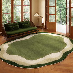 Medieval style green carpet living room stain-resistant easy-care non-slip carpet irregular home bedroom imitation cashmere foot mats