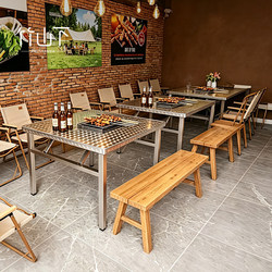 Stainless Steel Folding Table, Square Portable Barbecue Dining Table, Outdoor Stall Rectangular Table, Stainless Steel Table