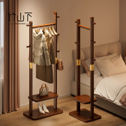 Clothes Rack for Bedroom, Floor-Standing, Space-Saving, Solid Wood Coat Rack, Bedside Clothes Hanger, a Great Tool for Hanging Clothes at Night