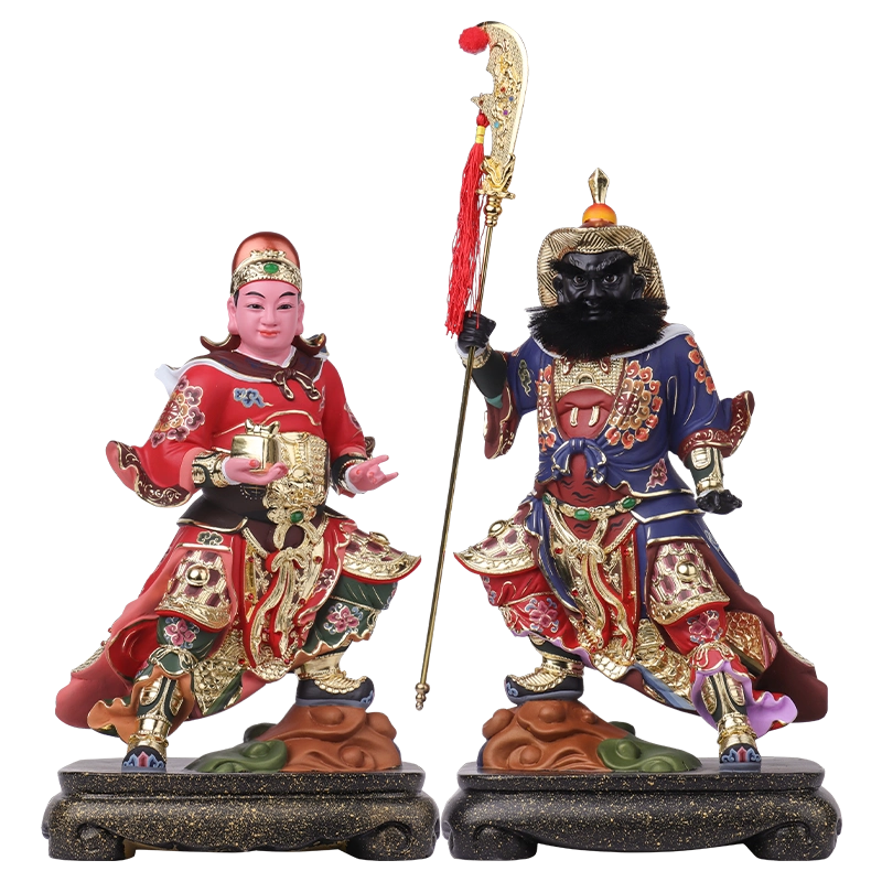 古玩・三国志「関帝廟-関羽 ・周倉 ・関平像 」神格化・三神像・特大硬質木彫 古玩・三国志「関帝廟-関羽 ・周倉 ・関平像 苦しま 」神格化