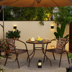 Outdoor Patio Table and Chair Set, Leisure Outdoor Furniture, Waterproof and Sun-Resistant, Garden Tea Chair, Leisure Table and Chair Three-Piece Set