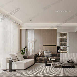 
Modern office reception large fabric sofa spliced Italian simple coffee table combination multi-seat design furniture