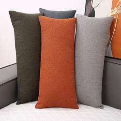 Light Luxury High-End Cotton and Linen Sofa Lumbar Pillow Rectangular Pillow Simple Bedside Cushion Long Pillow Lumbar Support Solid Color