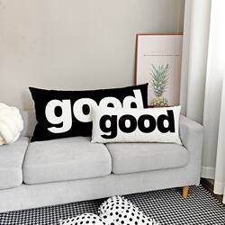 Long Pillowcase, Headboard Cushion, Sofa Large Backrest Cushion, Simple Black and White Throw Pillow for Bed, Living Room, Dormitory, Nap, Short Pile