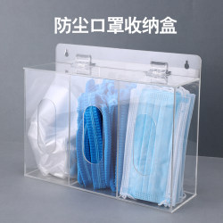 Disposable glove and mask storage box for wall hanging without drilling holes