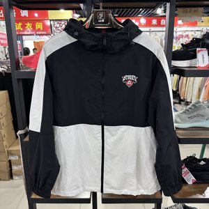 
Peake Spring and Autumn Men's Woven Wind Coat Casual Fashion Loose Version Color Block Hooded Jacket Mesh Lined Top F2241181