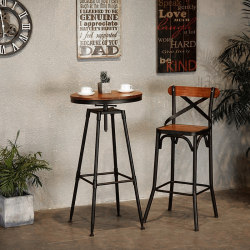 Solid Wood Bar Table, Round High Table, Round Table and Chair Combination, Small Simple High Table, Bar Table and Chairs