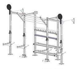 Comprehensive Physical Training Equipment: 6-Column Rack Against the Wall, Dumbbell Rack, Kettlebell Rack, Plate Rack