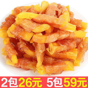 
Dog snacks chicken jerky roll sweet potato 400g pet nutrition teething stick Teddy small dog chicken breast wrap fries
