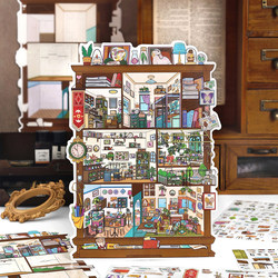 Infeelme My Little House 26.0 Series Scenery Stickers Storage Cabinet Wall Art Room Organizer Grid Room Series Miniature Scene 3D Pop-Up House Stress Relief Stickers Journal Toy for Girls