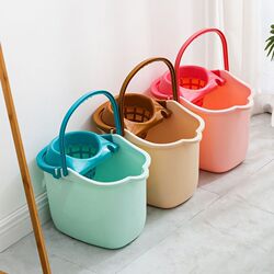 Thickened Mop Bucket for Home Use, Plastic Bucket for Washing Mop, Rotating Mop Bucket, Traditional Mop Bucket with Wringer for Cleaning