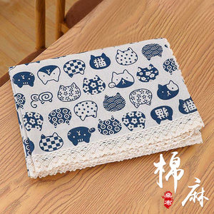 
ins cotton linen lace tablecloth fabric Nordic style simple small fresh dustproof cover cloth rectangular coffee table dining table cloth