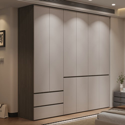 Enf-Grade Skin-Friendly European Pine Board Gray Wardrobe New Model 2026 Popular Solid Wood Cabinet for Home Bedroom Storage Wardrobe