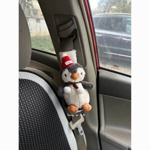 
Little Penguin Car Seat Belt Shoulder Cover Anti-Strangle Protector Car Ornament Plush Doll Girls Car Interior