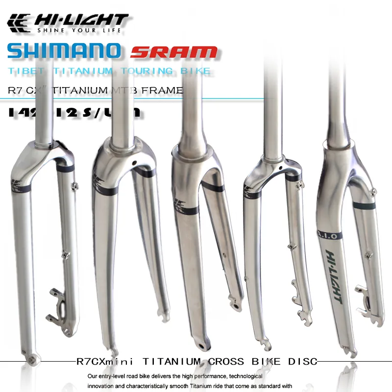 航輪Hi-light山地公路直管錐管碟煞尼古拉斯桶軸鈦合金一體前叉-Taobao 航轮 钛合金 砾石前叉 椎管桶轴 全内走/半内走
