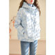 GESGOO fashion hooded blue down jacket female autumn and winter 2024 new embroidery design white duck down jacket to keep warm
