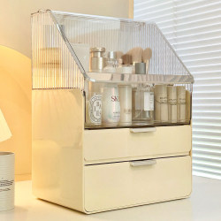 Cosmetic Storage Box, Large Capacity, Dust-Proof, High-End Dressing Table Countertop, Skin Care Products, Lipstick Organizer, Storage Rack
