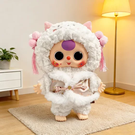 
Only sold baby clothes] Three-year-old baby 400% general vinyl plush doll baby clothes pink Tang suit single-button vest cute