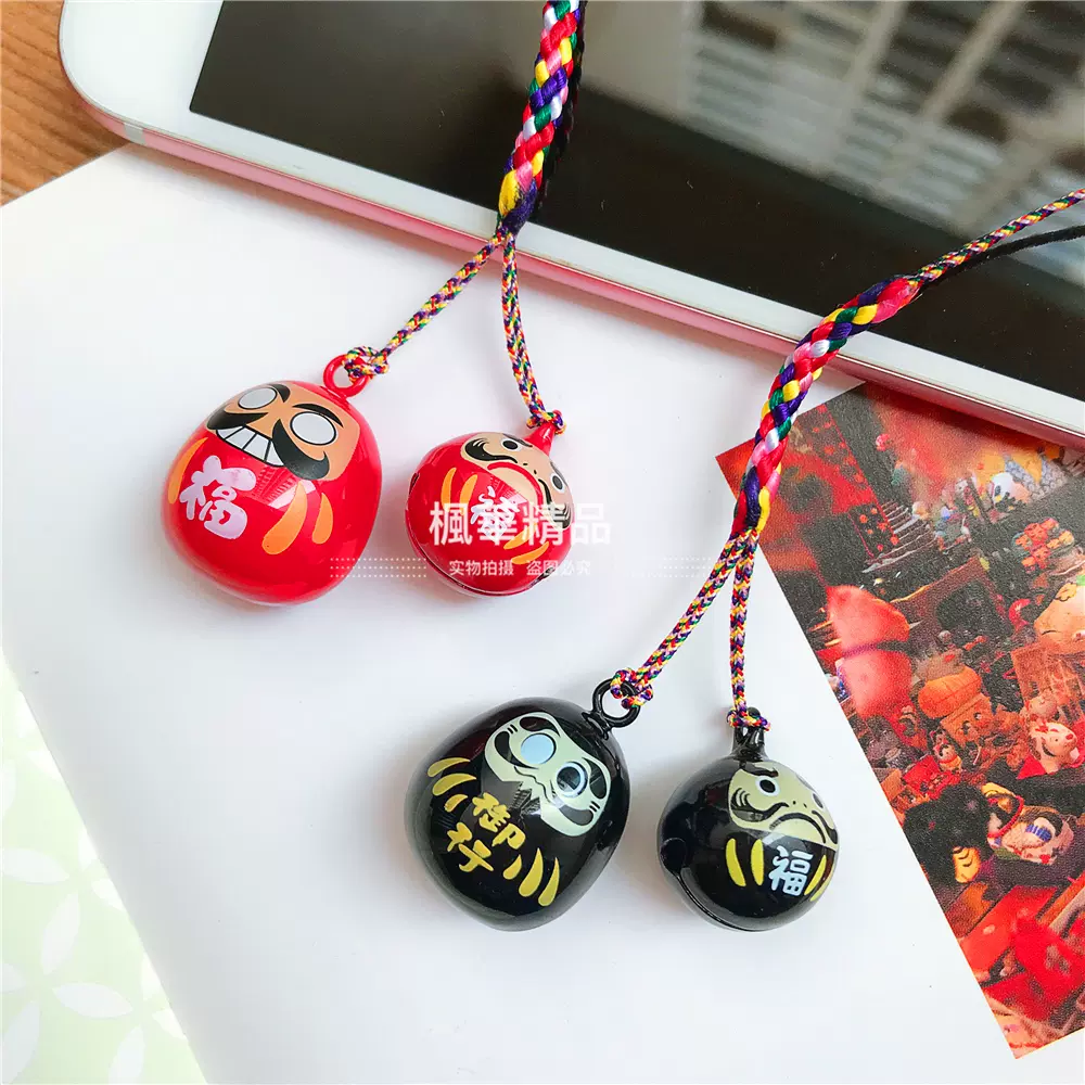日本祈福挂件 达摩水音铃铛手机 开运招财 御守铃铛吊饰 和风挂件