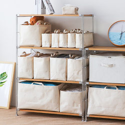 Japanese-Style Thickened Fabric Tote Canvas Storage Bag for Home Bedroom Clothing, Toys, and Miscellaneous Items, Washable