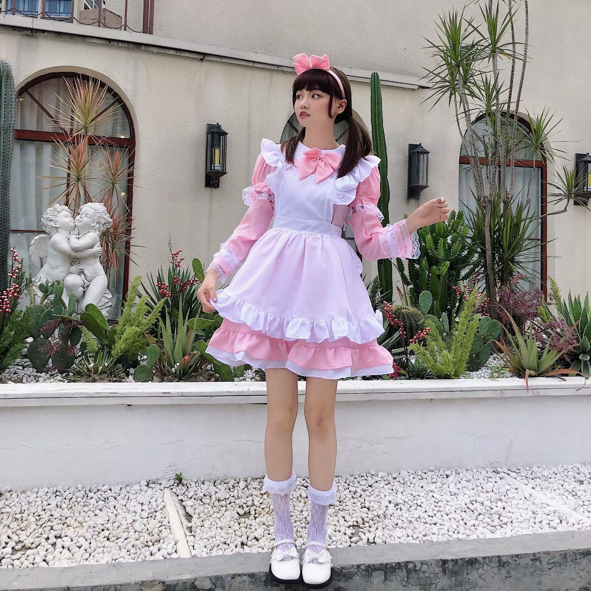 日系少女爱丽丝仙境cos服装二次元洛丽塔软妹外贸女仆连衣裙