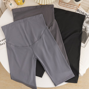 
Pregnant women's belly support leggings summer pregnancy pants wear cropped pants summer yoga sports shark pants summer shorts