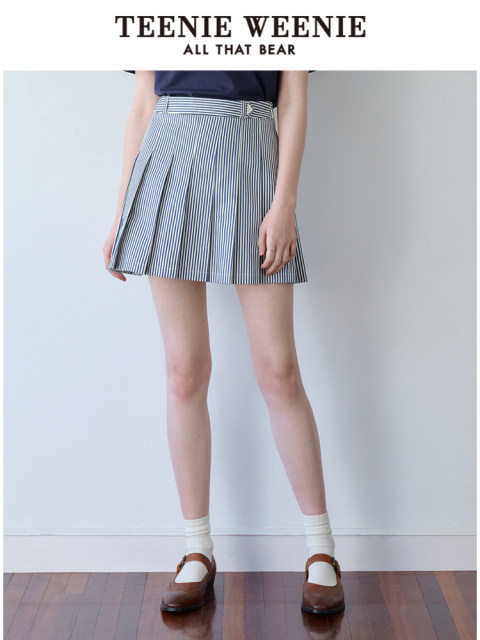 TeenieWeenie Bear Summer Temperature Commuter Pleated Skirt Academy Style Casual Short Skirt Skirt Women's Clothing
