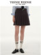 TeenieWeenie Bear Women's Casual Plaid Pleated Short Skirt A-line High Waist Fashion College Commuter Skirt