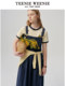 TeenieWeenie Bear White Dress 2025 Summer New Age Reducing College Style Strap Skirt Mid-length Skirt