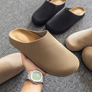 
Old money style Mule shoes Birkenstock slippers for men, autumn outer wear, anti-odor, anti-slip, heightening, lazy one-step toe-toe slippers