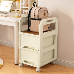 School Bag Storage Rack, Movable Bookshelf, Floor-Standing Home Storage for School Bags, Drawer Cabinet with Wheels, Office Under-Desk Storage Rack