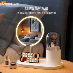 2025 New Led Mirror Makeup Mirror Desktop with Light and Phone Holder for Student Bedroom Fill Light Vanity Mirror