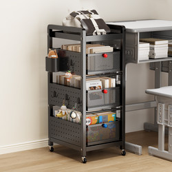 School Bag Storage Rack, Floor-Standing, Movable, Under-Desk, for Books, School Bags, Snacks, Trolley, Office Desk Storage Bookshelf