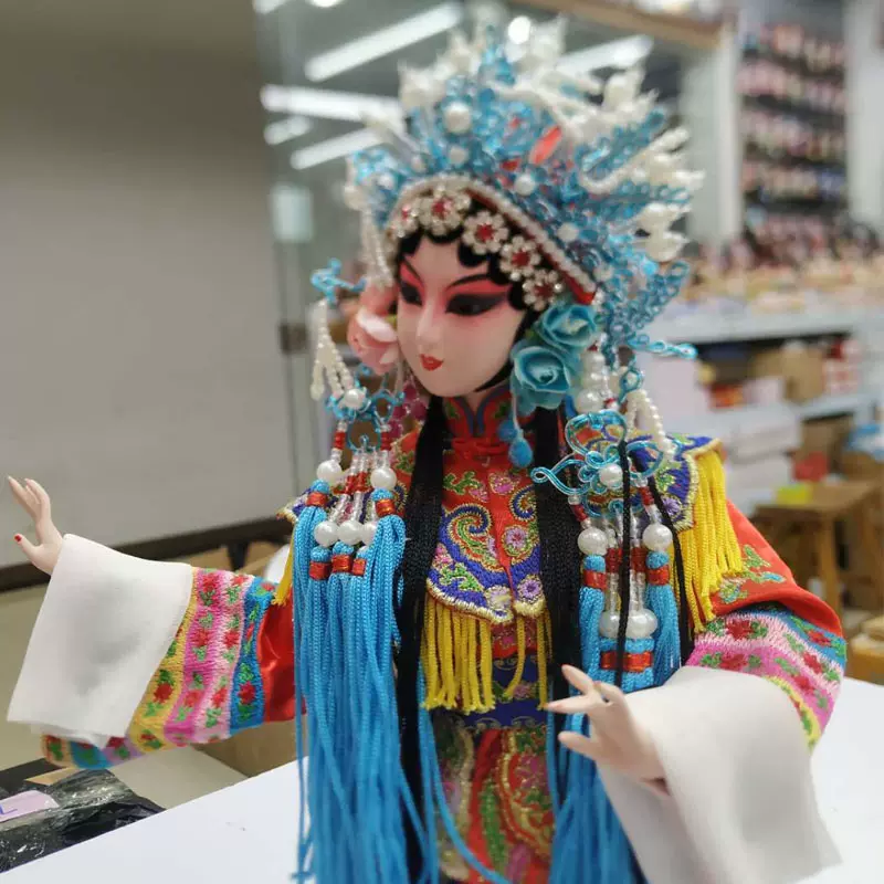 唐人坊迷你版绢人娃娃摆件京剧戏曲人物杨贵妃老北京纪念品送老外