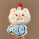 Cute cat fish plush face wash wristband for women's wash and anti-drip special autumn and winter sports anti-moisture wristband