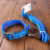 Traction rope + collar set blue (boutique hardware buckle) 