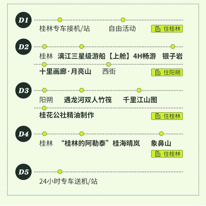 8人团桂林旅游纯玩5天4晚漓江阳朔遇龙河竹筏桂海晴岚跟团五日游