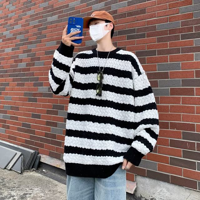 Autumn and winter thickened sweaters for men Korean large size loose ...