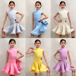 2026 New Style Girls' Latin Dance Practice Clothes Sleeveless High-Neck Competition Performance Clothes Children's Professional Dance Performance Clothes