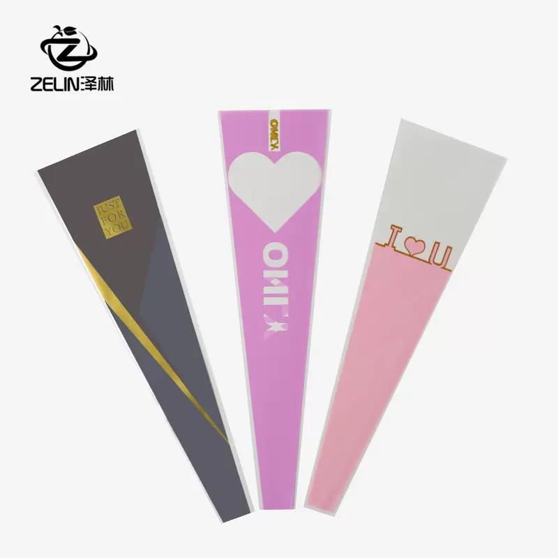 泽林单支玫瑰花包装袋opp透明花袋单只花束包花袋