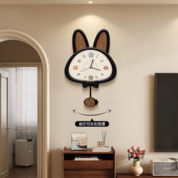 French-Style Vintage Living Room Wall Clock with Cat Design, Dining Table Clock, Wall-Mounted, Silent, Creative, No-Drill Installation, 2025 Model Clock