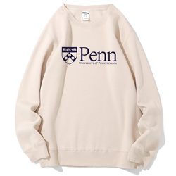 University of Pennsylvania Upenn Crewneck Sweatshirt International Student Souvenir Upenn Jacket Versatile Basic Fleece