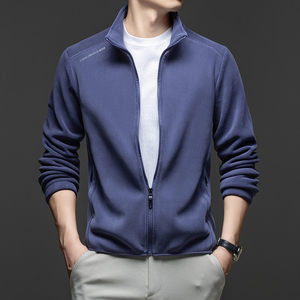 
Autumn and winter thickened velvet men's stand-up collar long-sleeved T-shirt cardigan double-sided German velvet sweatshirt warm inner layering shirt