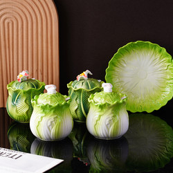 Seasoning Jar Plate Traditional Craftsmanship High-Quality Ceramic Tableware Factory Store Relief Underglaze Color Hand-Carved